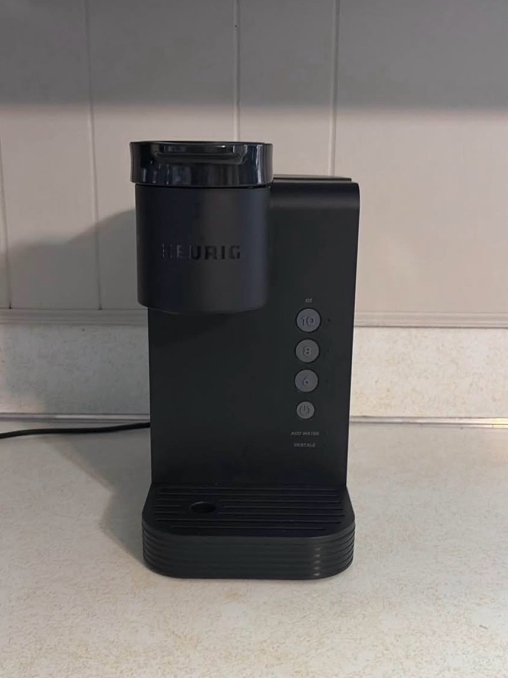 Keurig Black Coffee Maker Control Panel with Gray Buttons